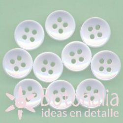 10 white buttons 10 mm