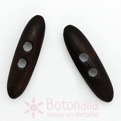 Wooden trench coat button 50 mm brown