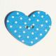Corazón Azul Lunares 31 mm