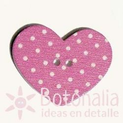 Heart Light purple Polka dots 31 mm