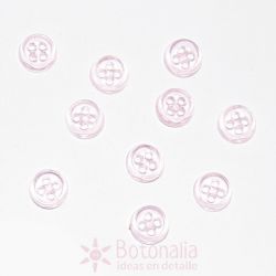 10 Mini botones transparentes - Rosa claro
