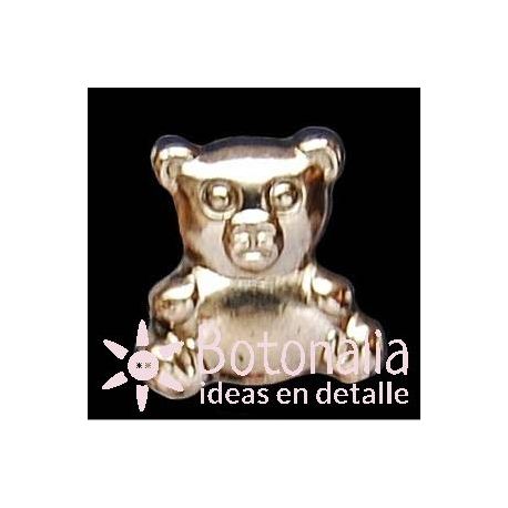 Button Teddy bear in silver metal color