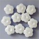 10 buttons white flower 10 mm